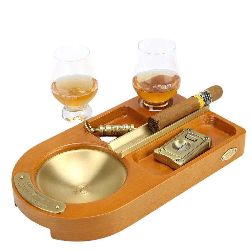 

Cigar Ashtray Austria Red Wine Glass Merbau Fashion Creative Ashtray Set