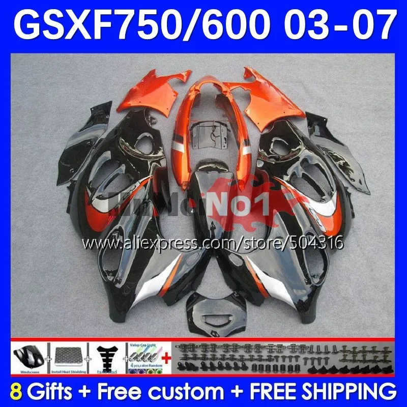 

Body For SUZUKI KATANA GSXF600 GSXF 600 750 13No.33 GSXF750 03 04 05 06 07 GSX600F 2003 2004 2005 2006 2007 Fairing orange blk