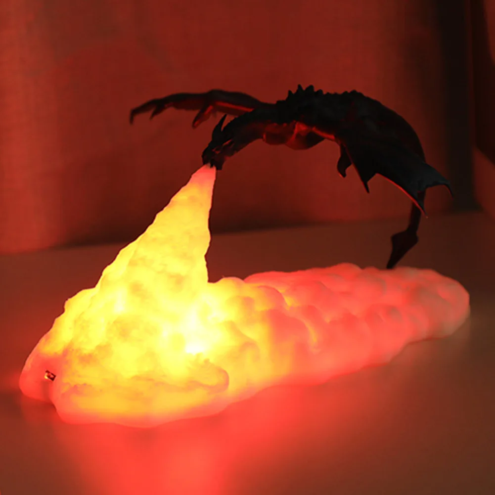 

Ночник с 3D принтом дракона, светодиодный Настольный светильник с USB-зарядкой, экологически чистый коллекционный светильник без загрязнений...