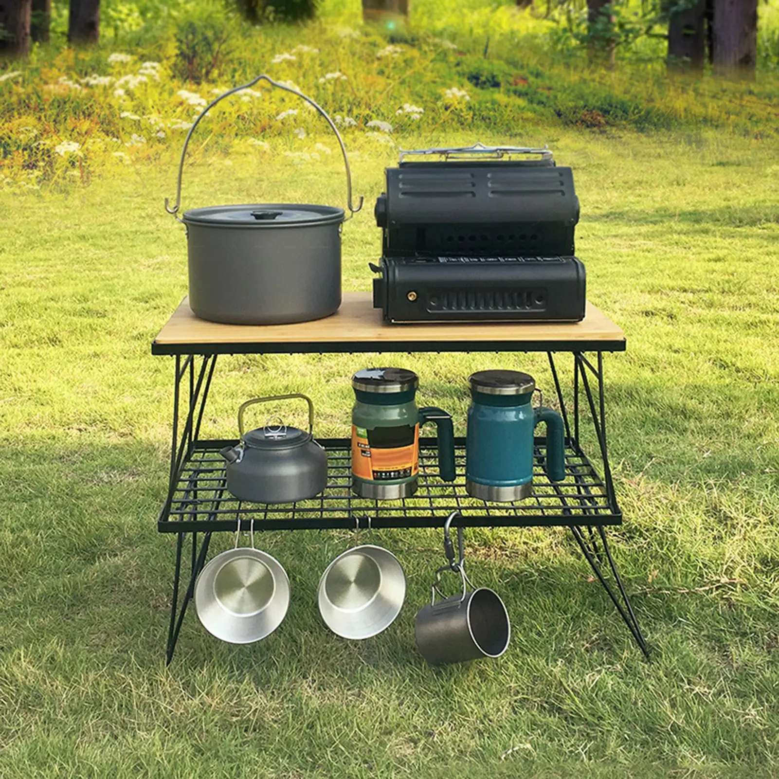 

Outdoor Camping Table Outdoor Camping Table Folding Iron Net Table High-Temperature Resistance Convenient Outdoor Furniture For