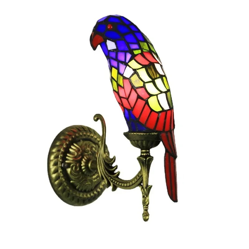 Настенный светильник DEBBY Tiffany с попугаем