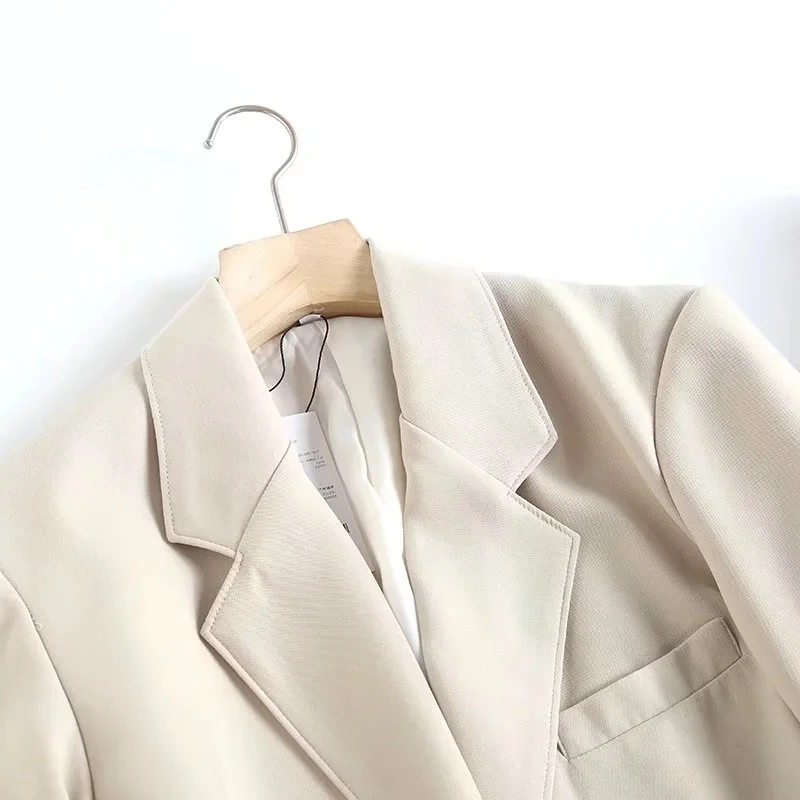 Withered England Style Office Lady Loose Single Jacket Fashion Simple Breasted Boyfriend Casual Blazers Women Tops