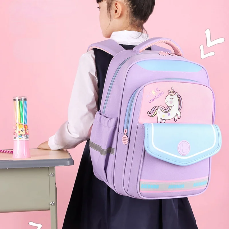 Primary School Students Cartoon Unicorn Dinosaur Backpacks for Girls Boys New Children Lovely Fashion High-capacity Schoolbags