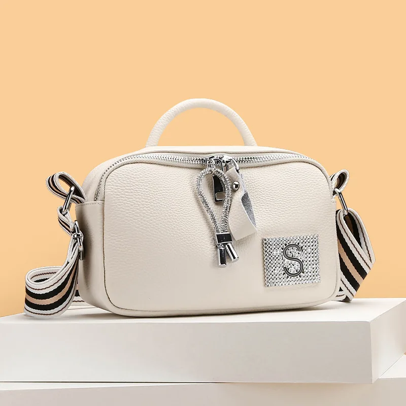 

Fashion Trend Luxury Designer Handbags Women'S Genuine Leather Boston Casual Top Handle Tassel Messenger Shoulder Bag For Ladies