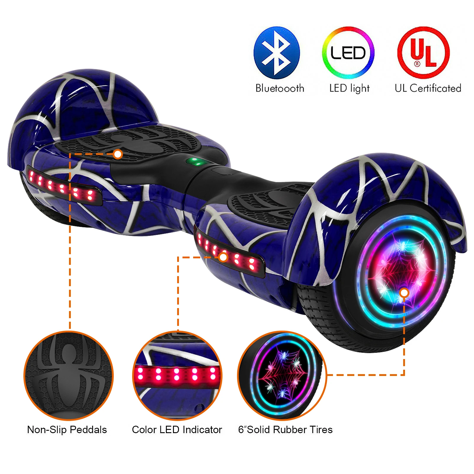 

Гироскутер с Bluetooth-динамиком, 6,5 дюйма, два колеса