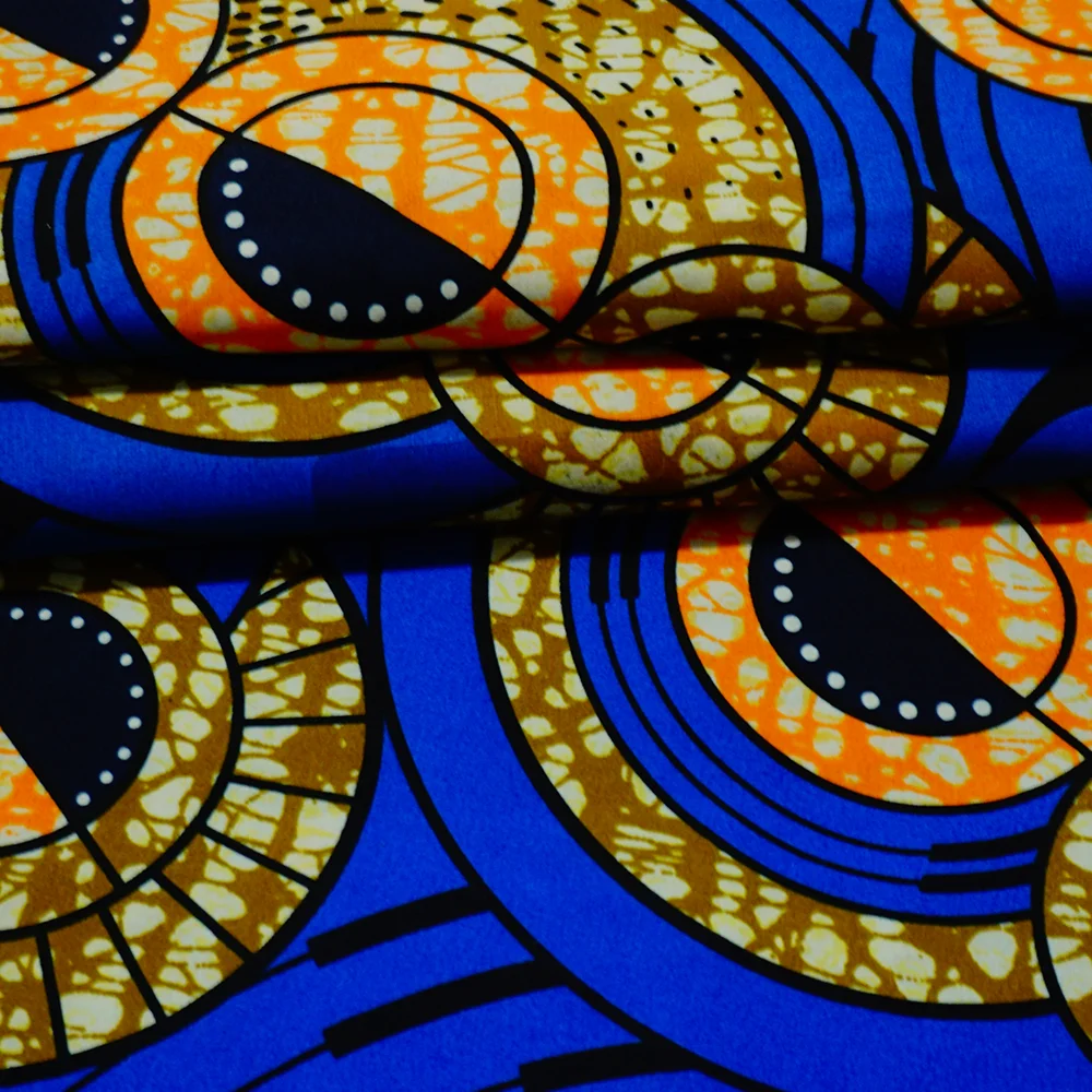 Новый Африканский Воск Анкара ткань батик печать Текила полиэстер материал