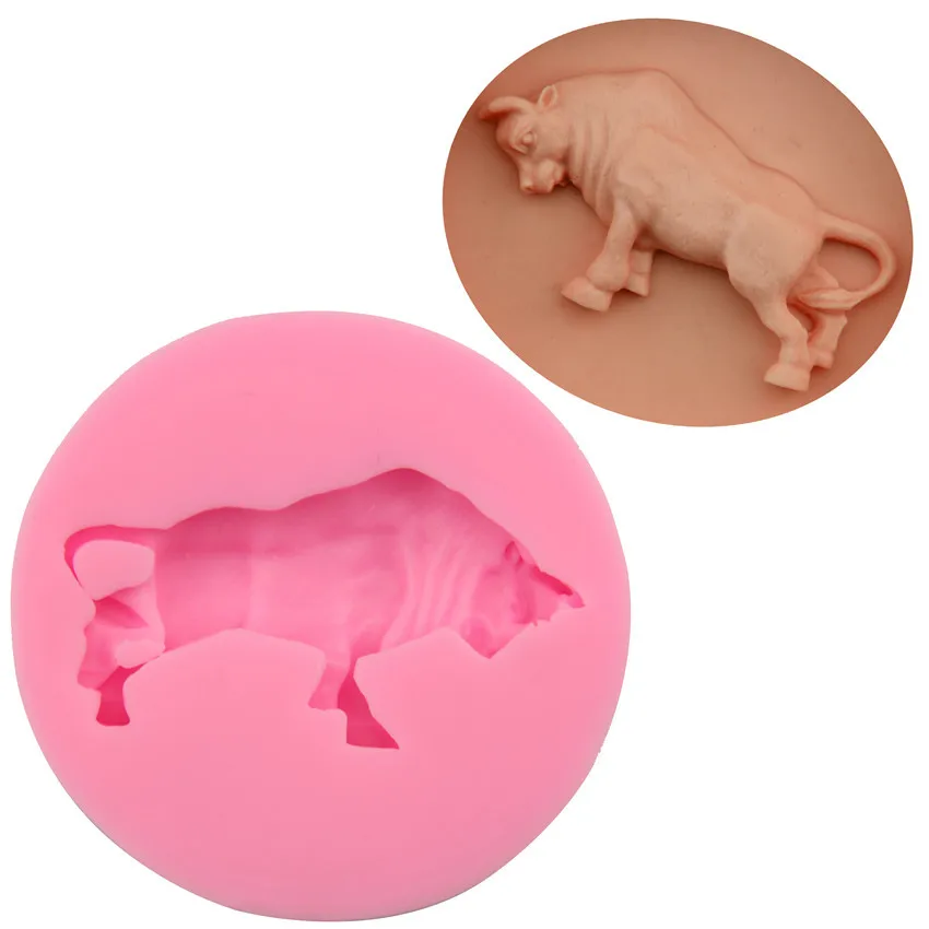 

Bull 3D silicone cake mold Chocolate fondant cake mold jelly pudding DIY Clay Resin Art Cattle Plaster Gumpaste Mold