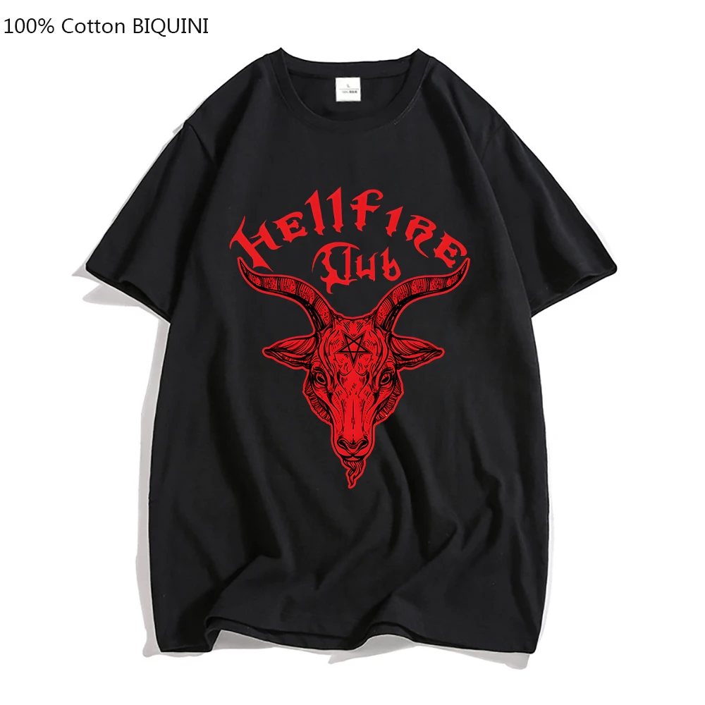 

Hellfire Club Tshirt Stranger Things 4 T Shirts 100% Cotton Men/Women T-shirt Summer Short Sleeve Fashion Tops Tee Graphic Print