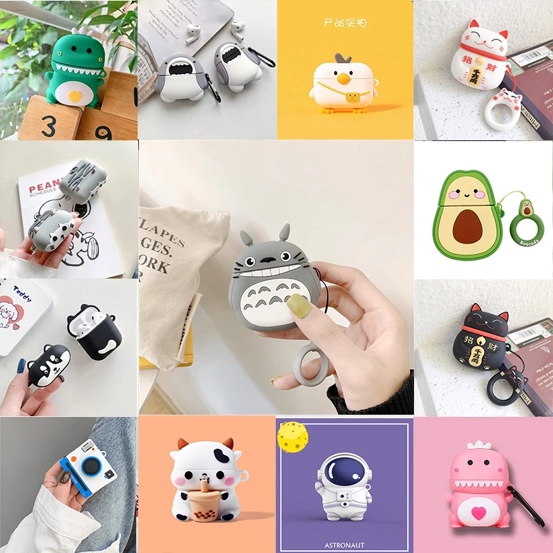 

Protective Case for Airpods Pro Cute Soft Silicone Cover for Apple Air Pods 1 2 Box Cover Bag for Airpod Case Gift Decoration