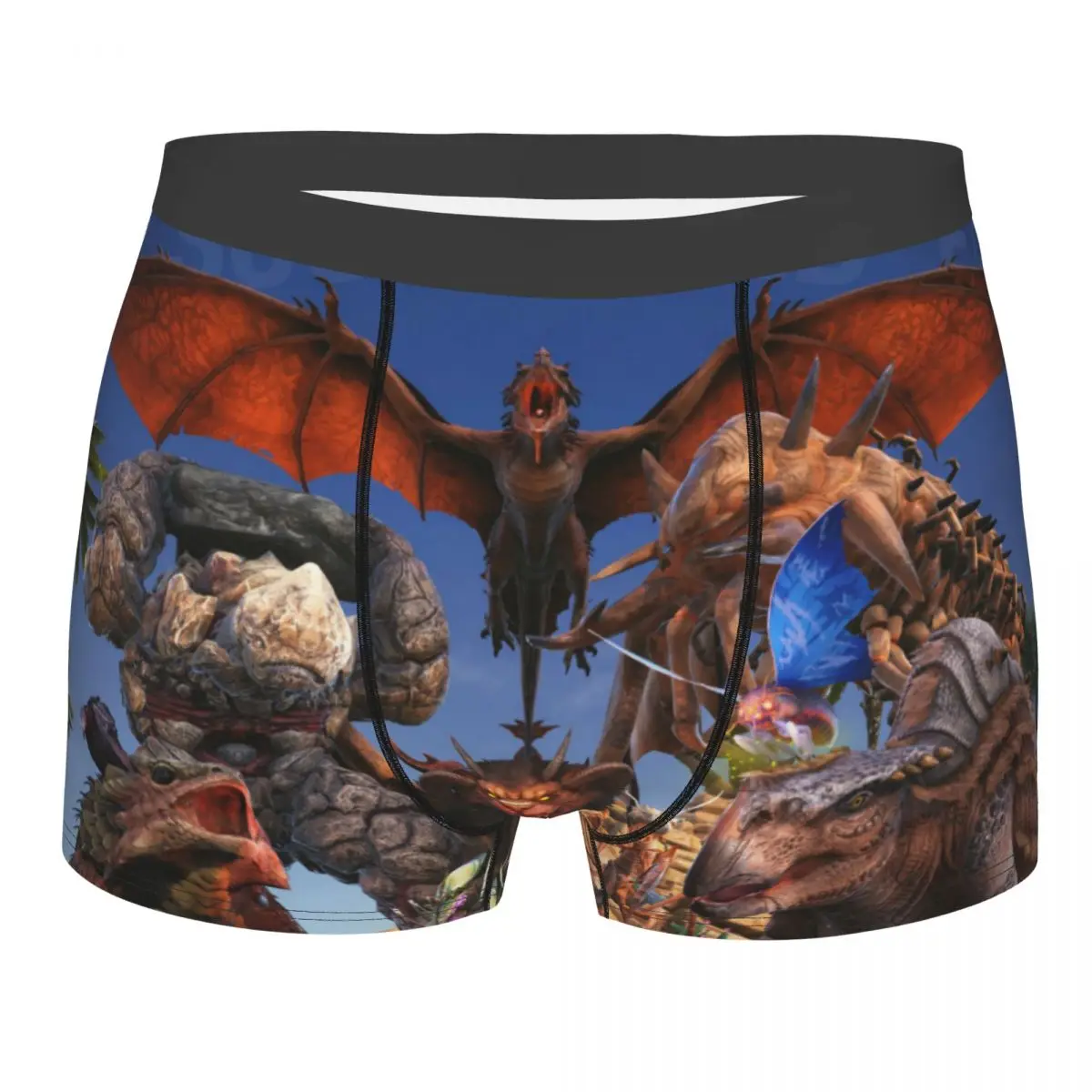 

Primitive Creatures Men Boxer Briefs ARK Survival Evolved Dinosaur Game Highly Breathable Underpants Print Shorts Birthday Gifts