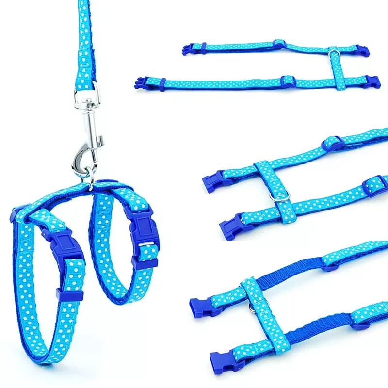 

2022 новый ошейник в горошек и клетку для домашних животных, поводок, регулируемый нейлоновый ошейник для котят и щенков