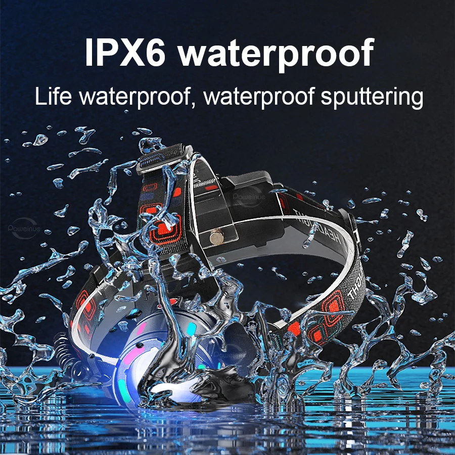 Супер яркий светодиодный налобный фонарь масштабируемый перезаряжаемый для