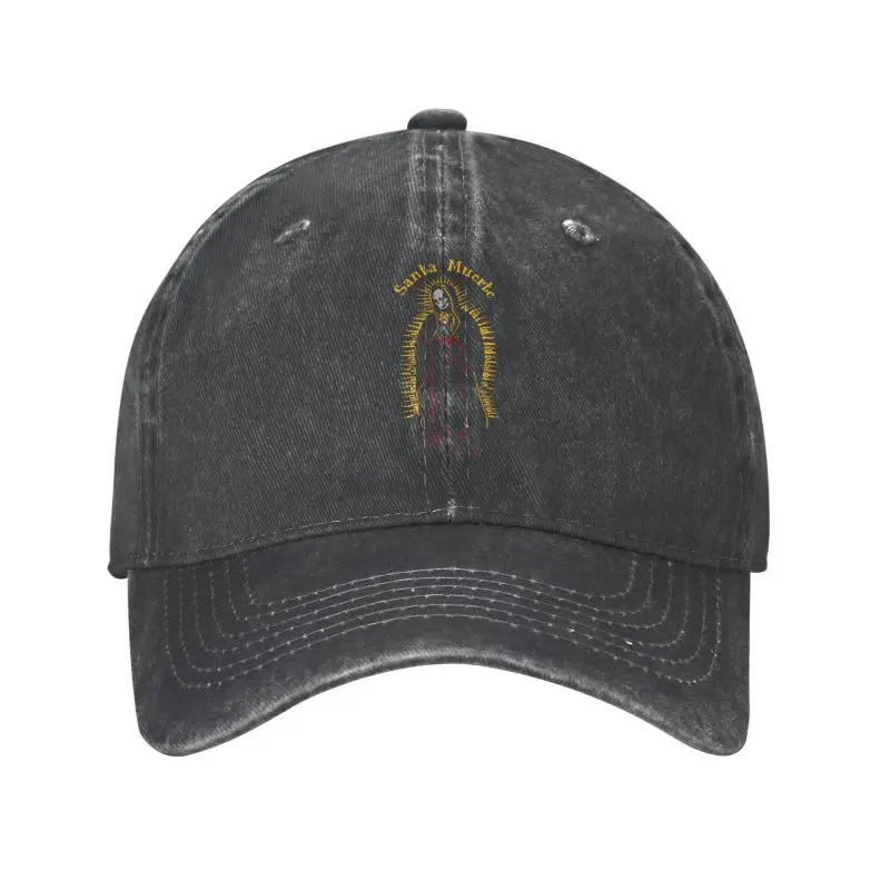 

Personalized Cotton Santa Muerte Baseball Cap Women Men Breathable Saint Mexican Skull Day of the Dead Dad Hat Streetwear