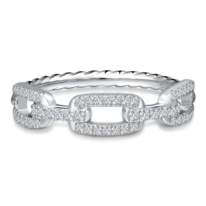 Женское классическое кольцо с муассанитом, серебро пробы