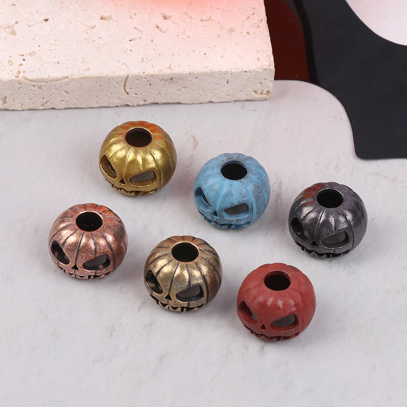 Хэллоуин Тыква Череп Лицо Фонарь EDC Латунный Нож Бусины Зонтик Веревка DIY Тканый