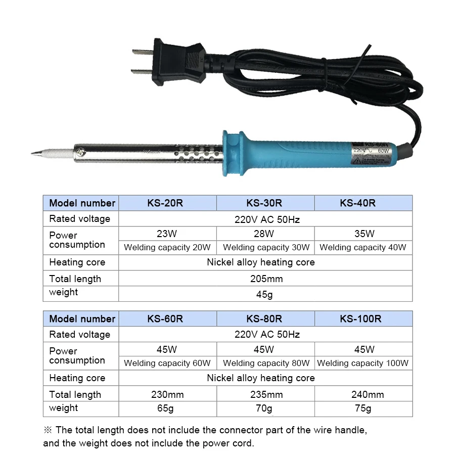 Электронный паяльник серии GOOT KS + вилка переменного тока 30 Вт 40 60 80 100