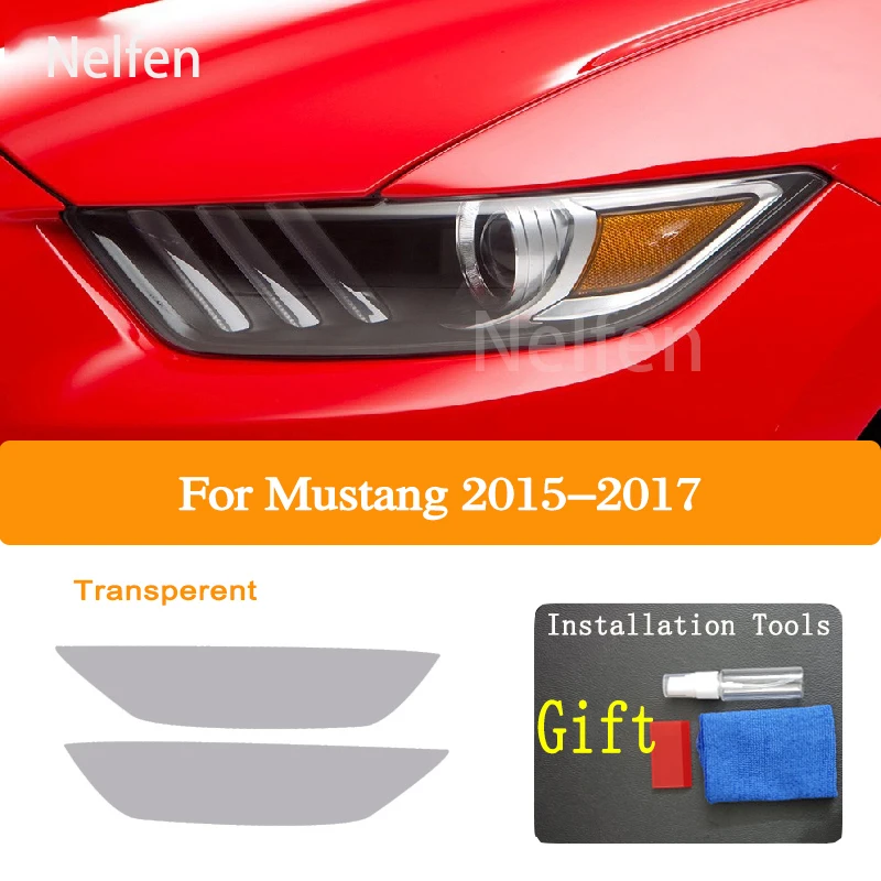 Защитная пленка для передней фары автомобиля Mustang 2015-2017 задних фар виниловая