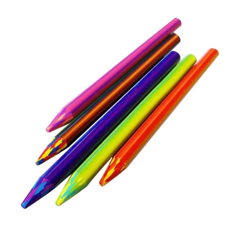 

Для креативных радужных карандашей, сменные стержни 5,6 мм, 3 в 1, цветовые фонари для набросков, затенения, окрашивания, 5 шт.