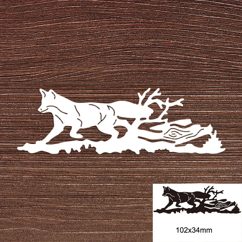 

Лиса на траве животные металлические высекальные штампы для «сделай сам» Скрапбукинг высечка бумажные карты тиснение декоративное ремесл...