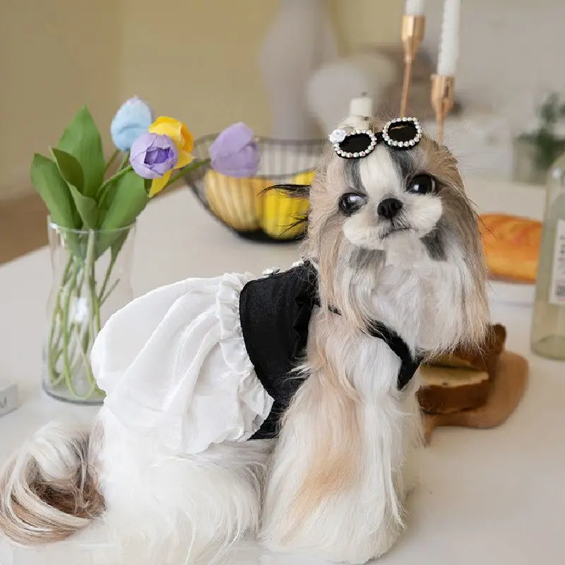 

Cute Sequins Pearl Cat Dog Dress Summer Puppy Costume Chihuahua Yorkies Pomeranian Shih Tzu Maltese Poodle Dog Clothes Clothing