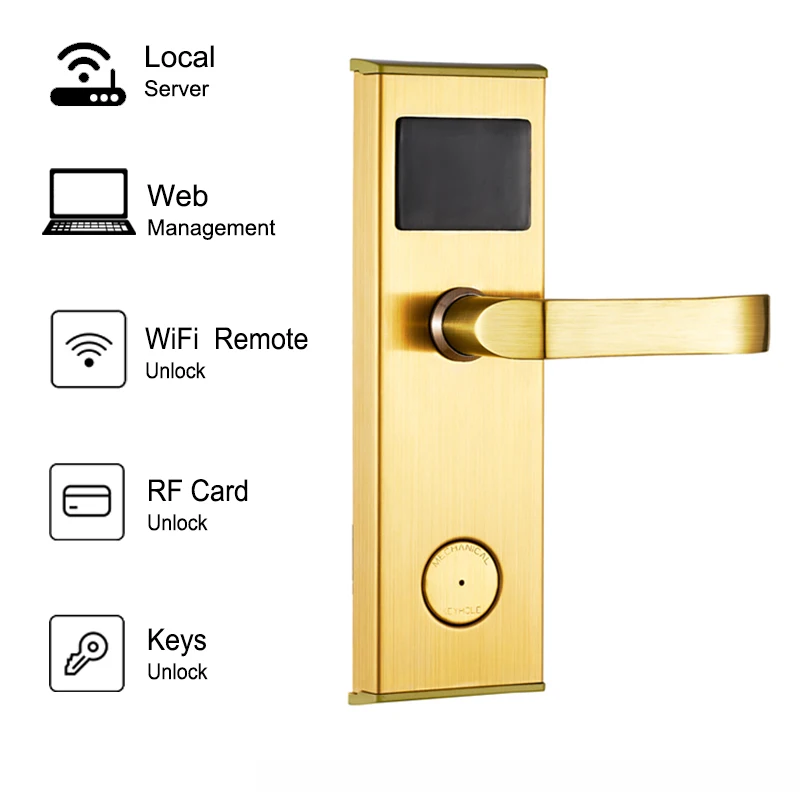 

Stainless Steel Bluetooth Wireless RFID Card Hotel Lock System With Local Server Central Management