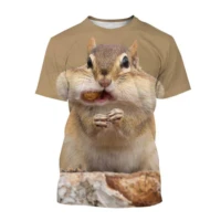new summer cute animal squirrel pattern 3d mens and womens t shirt fashion casual j street style breathable light fitness top