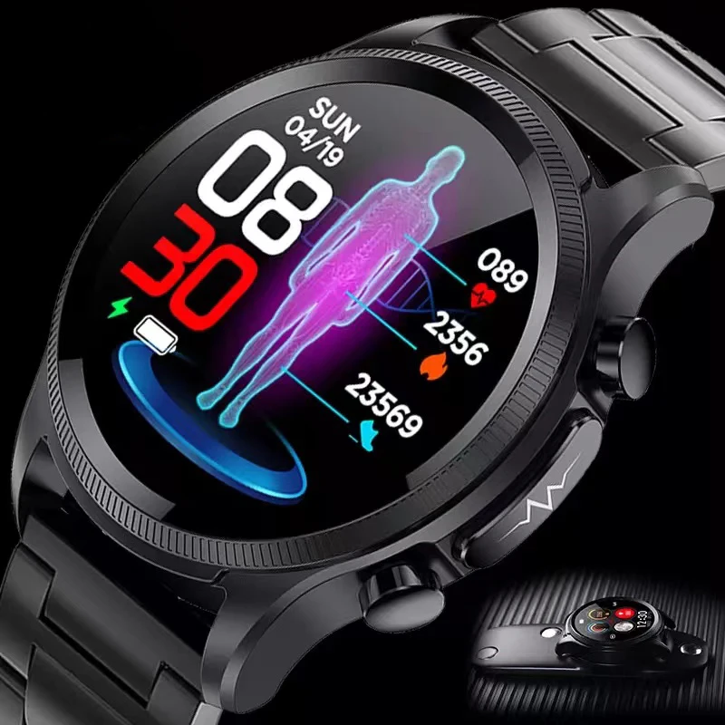 

Новинка 2022, умные часы для измерения уровня сахара в крови, мужские и женские умные часы с измерением температуры тела, кровяного давления, ЭКГ для Xiaomi Huawei