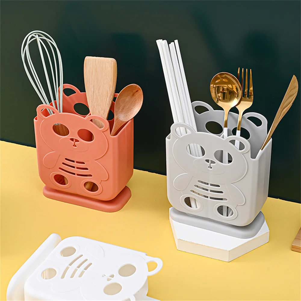 

Saving Space Storage Cartridge Creative Chopsticks Shelf Drainage Round Hole Food Grade Panda Chopstick Cage Kitchen Accessories