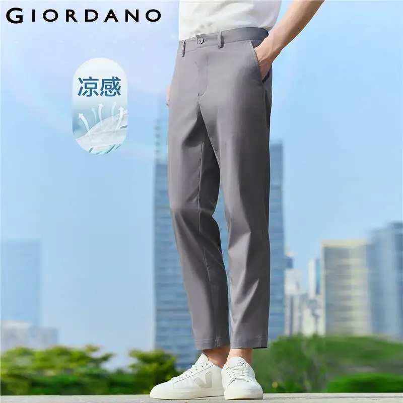 

Брюки GIORDANO мужские охлаждающие, легкие эластичные модные повседневные штаны до щиколотки, средняя посадка, 01123347
