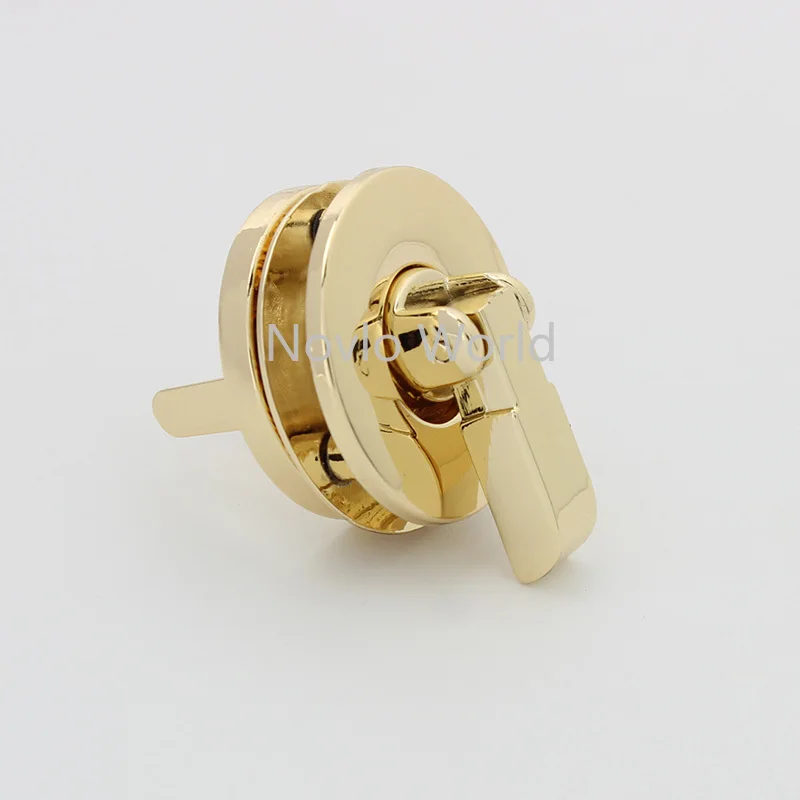 5-30sets 2 colors 28mmm light gold round shape metal flip lock for woman chain bag briefcase luggage accessories
