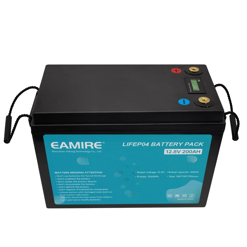 

EAMIRE Factory Price Deep Cycle Battery LifePO4 12V 200ah Lithium Ion Battery for solar power/camping caravan/RV/boat/yacht