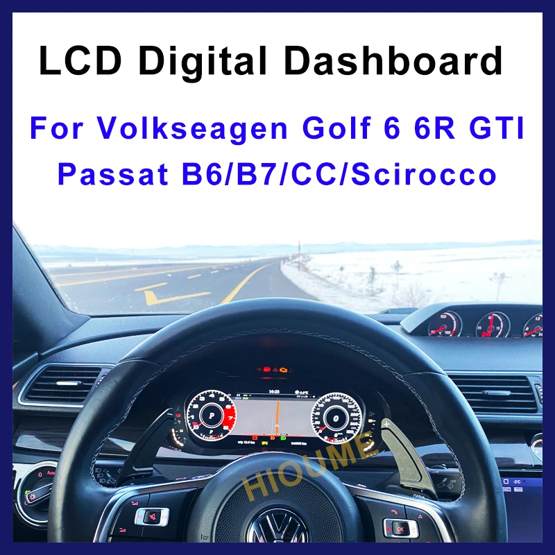 

10.25" LCD Digital Dashboard Panel Virtual Instrument Cluster CockPit for Volkswagen VW Golf 6 6R 6GTI B6 B7 CC Scirocco