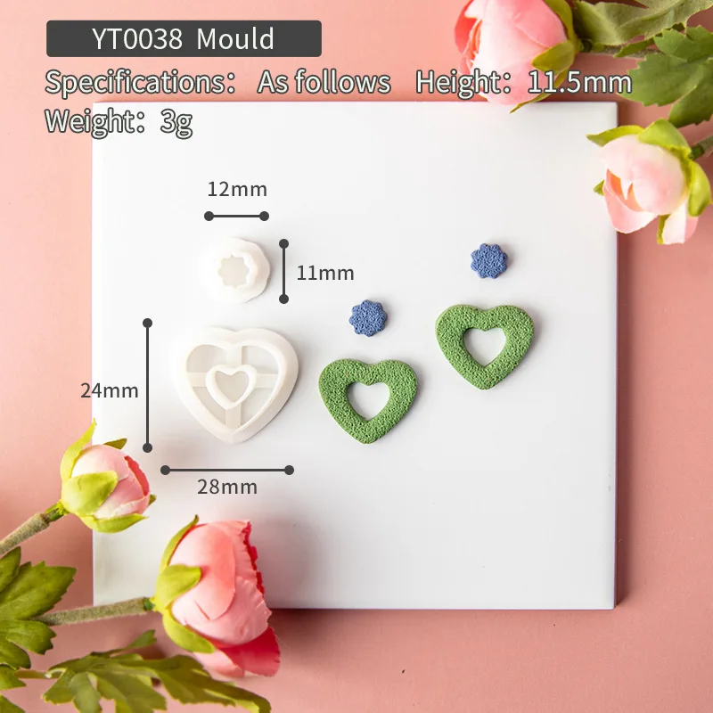 Форма в форме сердца мягкая керамика полимерная глина геометрическая форма для