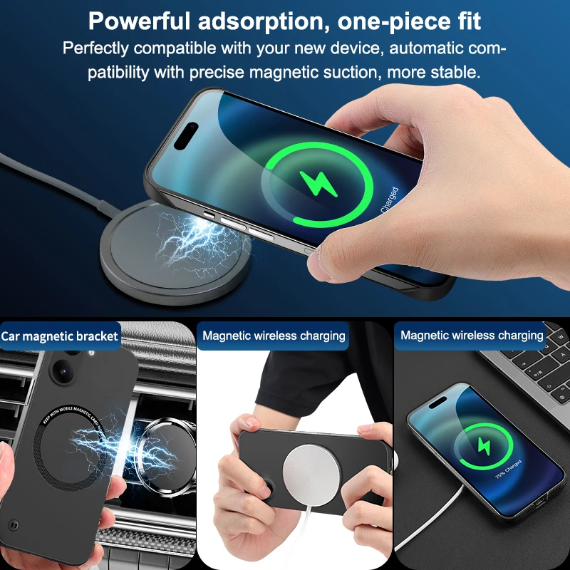 Фото Роскошный тонкий чехол без рамок для Xiaomi Poco X8 Pro X8Pro 5G, ударопрочная жесткая задняя крышка из поликарбоната с магнитной беспроводной зарядкой Magsafe №2