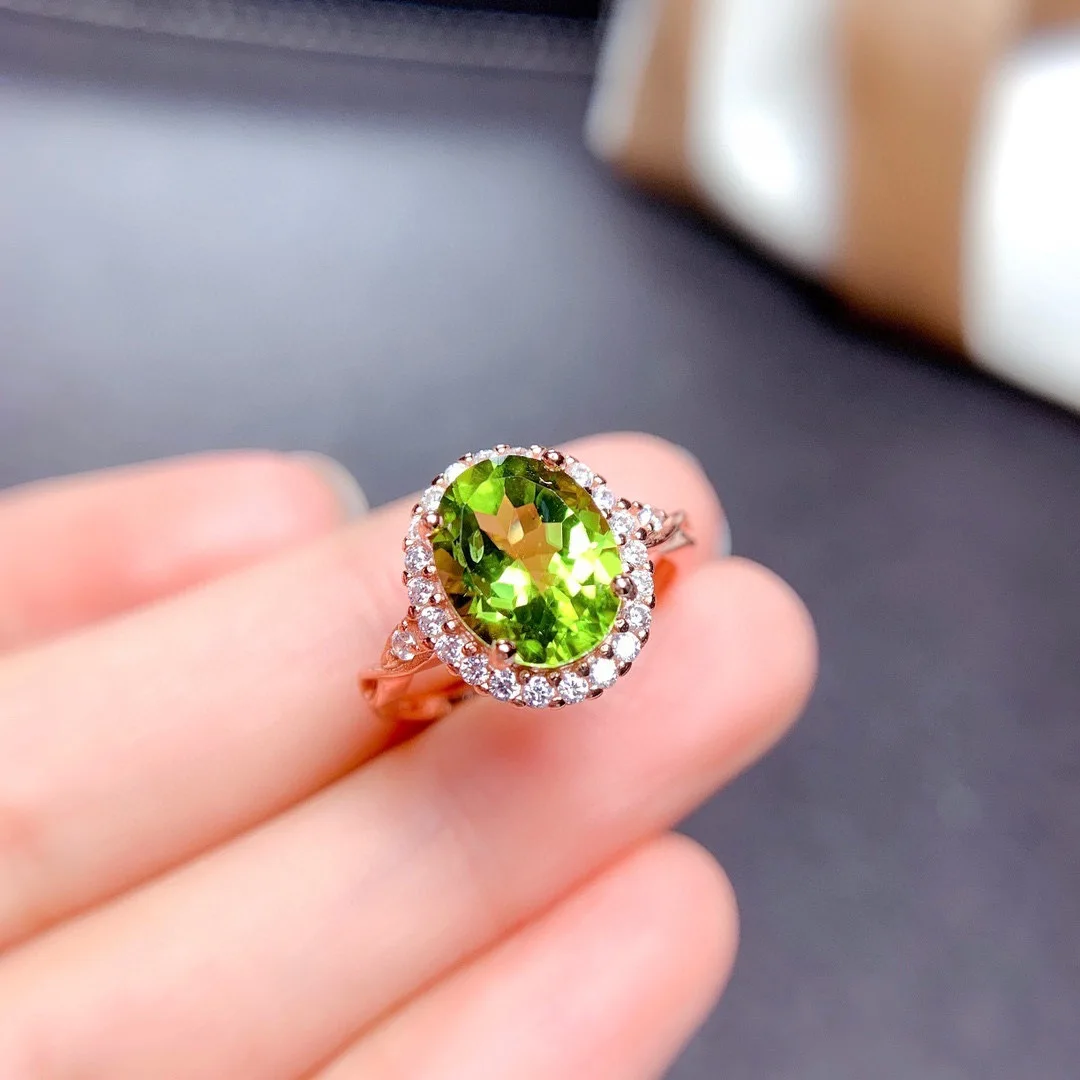 

DIWENFU 14K Rose Gold Jewelry Green Topaz Ring for Women Fine Anillos De Bizuteria Bague or Jaune Wedding Bands Ring Jewelry Box