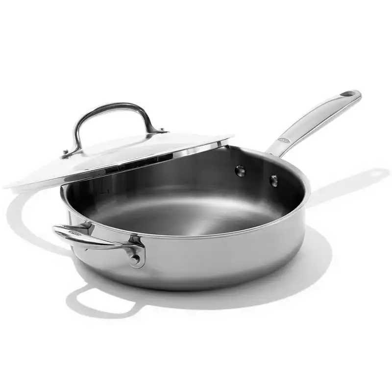 

Grips Tri-Ply Stainless Steel Pro 4QT Covered Skillet, Silver
