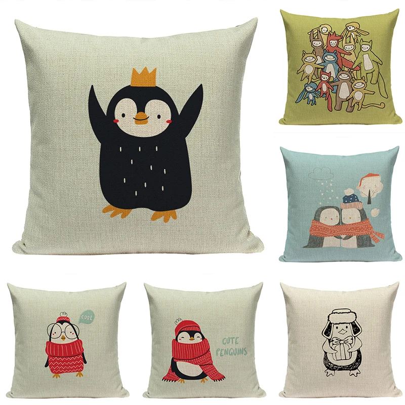 

Мультяшное постельное белье для гостиной, дивана, наволочка для подушки, автомобильный домашний декор, наволочка с красочными животными, строительные животные, 45 см * 45 см