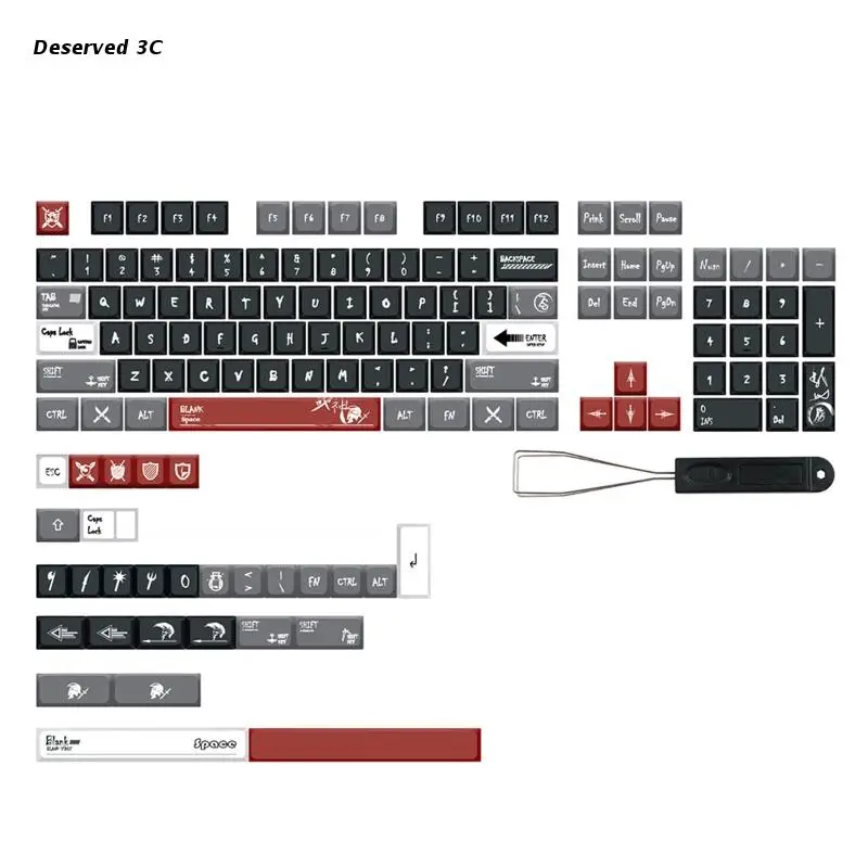 

PBT Keycaps 133-Key Mars Dye Sublimation XDA Mechanical Keyboard Keycap 7U Space for cherry MX Switches Personalized