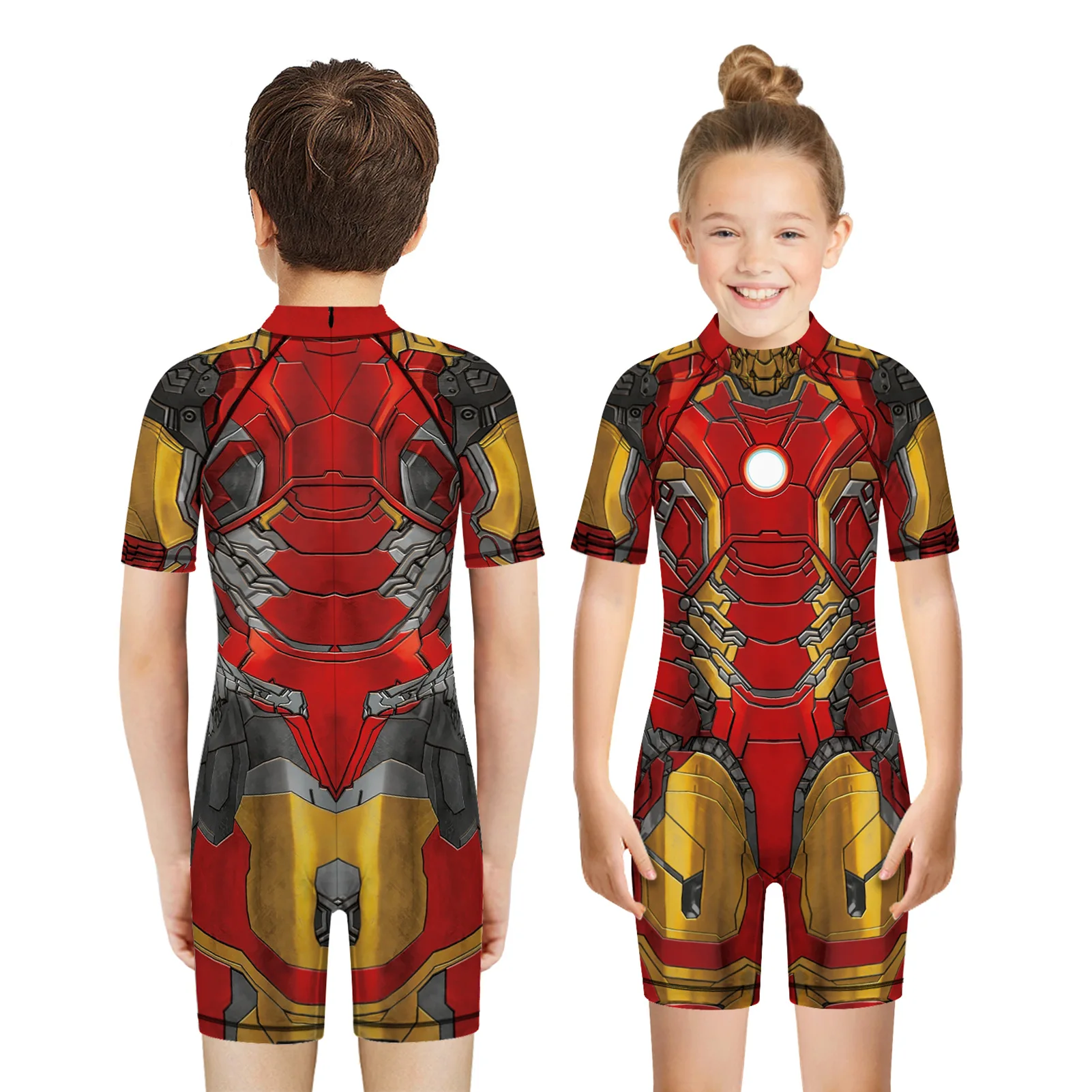 Superhero Iron Man Cosplay Costume Tight Children Outdoor Swimsuit Boys Amazing Girls Spiderman Bodysuit Carnival Party Costumes