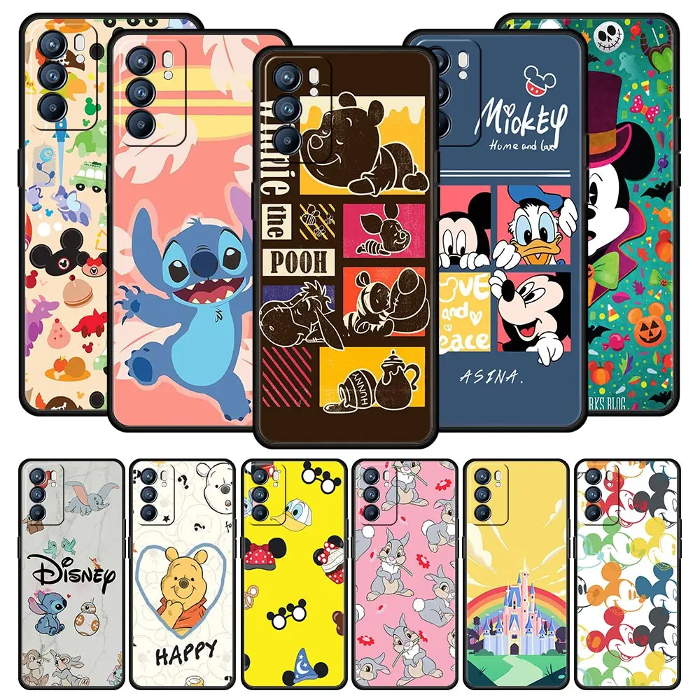 

Disney Mix Cartoon Anime Phone Case For OPPO Find X5 A54 A53 A52 A9 2020 A16 A15 A95 A76 A74 A12 Reno7 SE Reno6 Pro+ 5G Cover