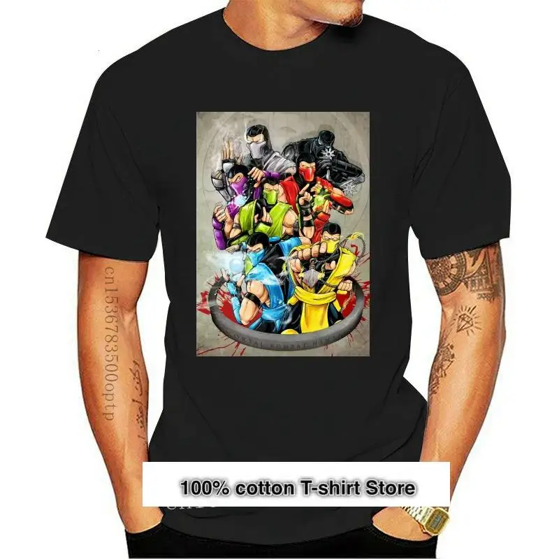 

Camiseta de манга corta para hombre, camisa de Sub Zero Mortal Kombat, nueva