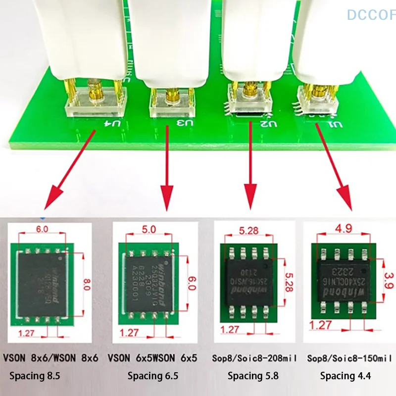 Flash Eeprom Chip Burner Соединительная линия загрузки Зонд для сжигания Пружинная игла Sop8