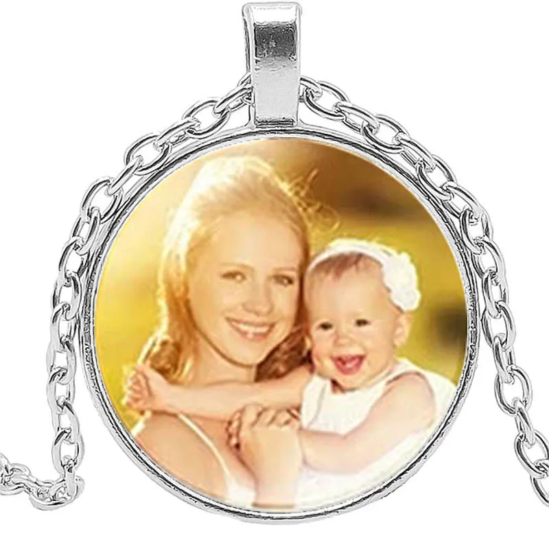 Personalized Custom Mom Mom Children Grandparents Grandparents Fashion Art Vintage Crystal Photo Pendant Necklace Family Memoria