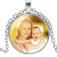 personalized custom mom mom children grandparents grandparents fashion art vintage crystal photo pendant necklace family memoria