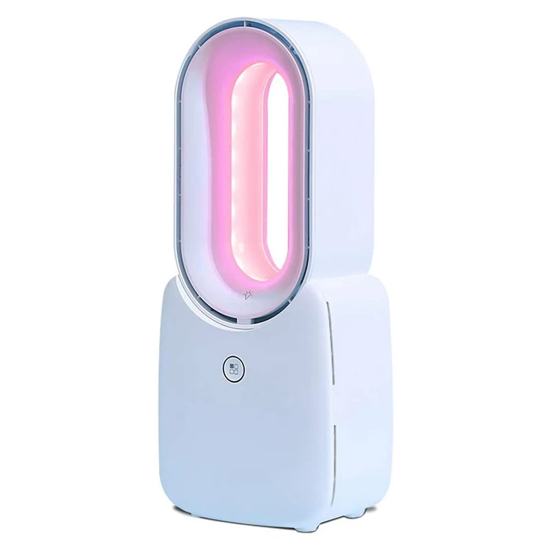 

Desk Fan, Bladeless Fan Air Multiplier Cooler Fan, with Press Control 5-Colors Decorative LED Light for Office Home