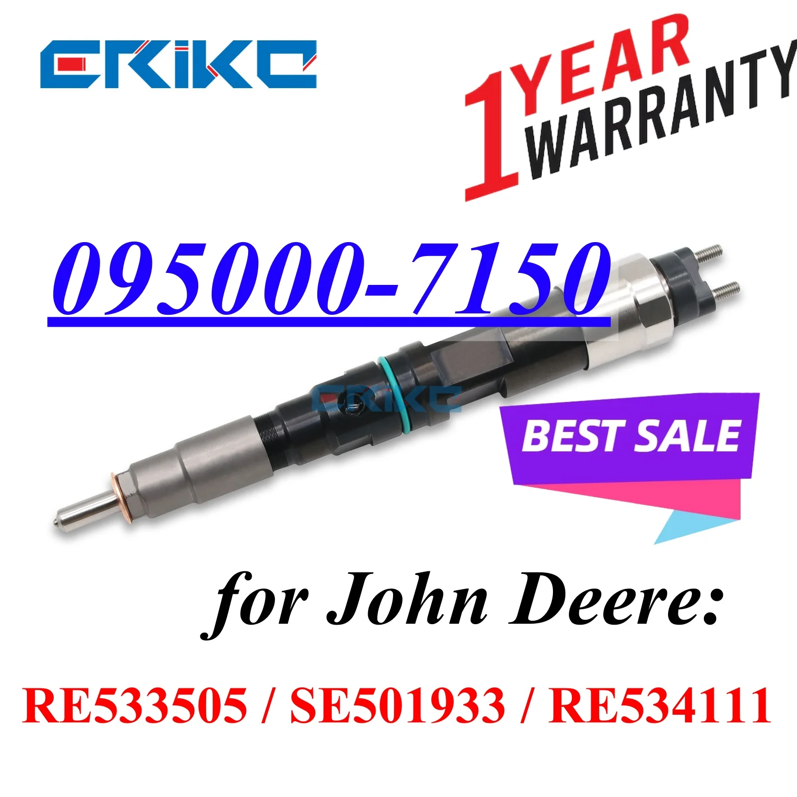 Фото 095000-7150 RE534111 Новая форсунка дизельного топлива 095000-7151 для John Deere RE533505 SE501933 №1