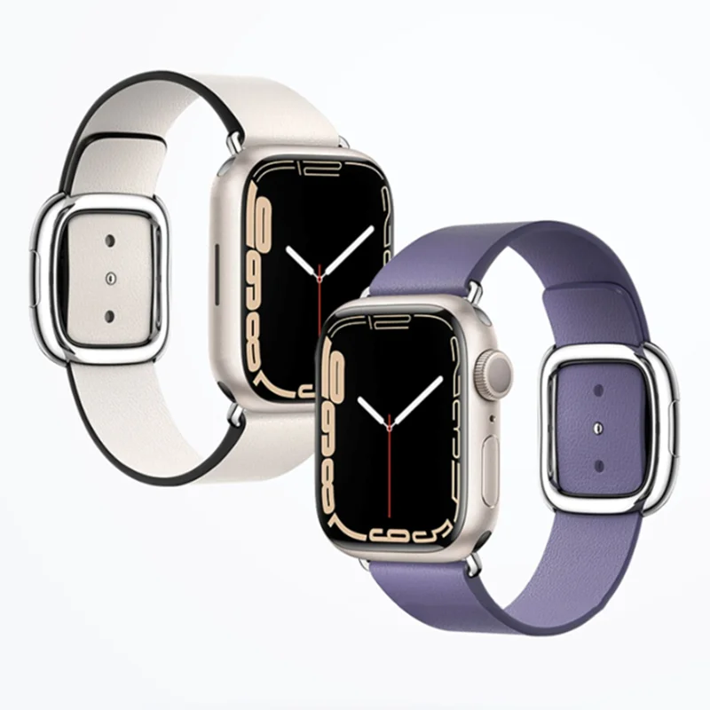 

Кожаный ремешок для Apple Watch Ultra band 44 мм/40 мм 42/38 мм, Современный браслет из корреи с пряжкой для iwatch series 8 5 4 3 6 SE 7 45 мм 41 мм