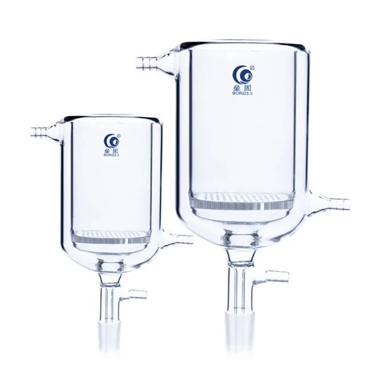 

1Pcs 100ml-1000ml Thickening the high temperature - resistant glass plate filter funnel with jacket,Double glass filter funnel