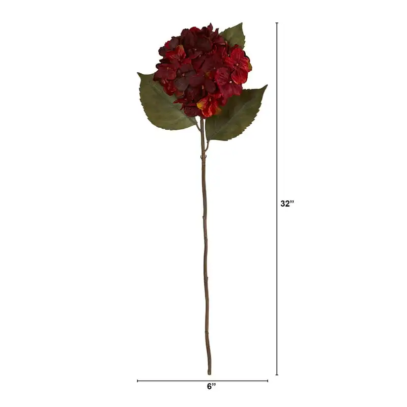 

Gorgeous Red Hydrangea Artificial Flower Set of 6 - Realistic and Beautiful Home Decor, Perfect for Weddings, Office and More.