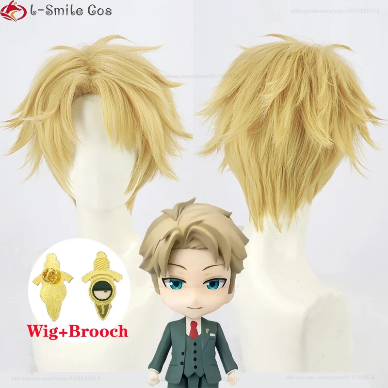 

Loid Forger Cosplay Wig Anime SPY×FAMILY Yellow Short Hair Heat Resistant Halloween Party Man Role Play Loid Forge Wig + Wig Cap